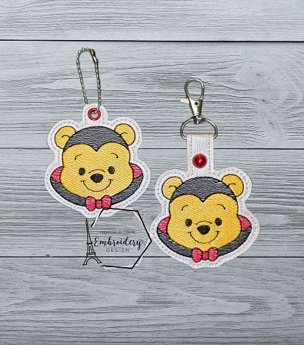 Dracula Honey Bear Snaptab / Keyfob Embroidery Design